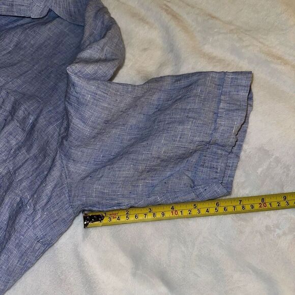 Chicos Women’s End on End Shirt Light Blue 100% Linen Size 3P (XL Petite) EUC - Picture 10 of 12